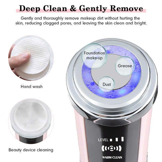 7-in-1 Facial Massager EMS Micro-current Color Light Vibration LED Beauty